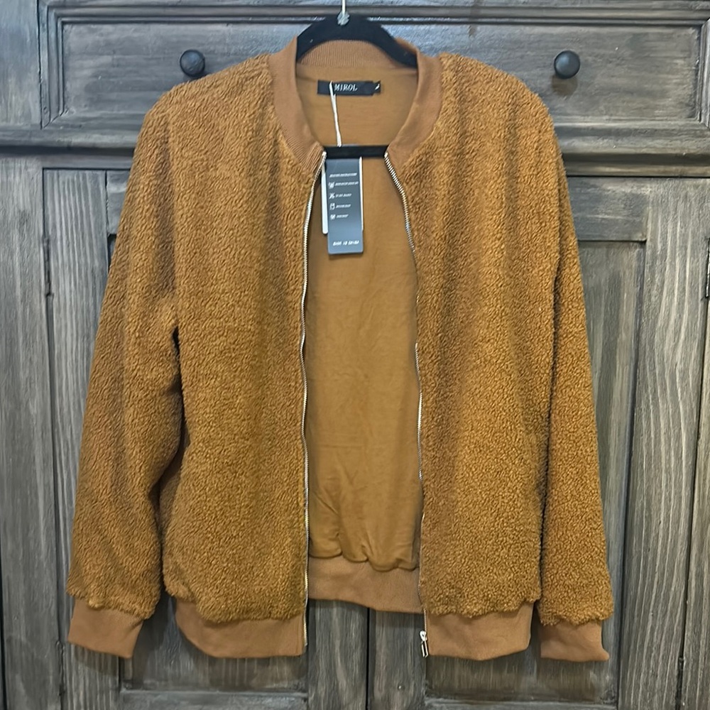 Brown Teddy Bomber Jacket